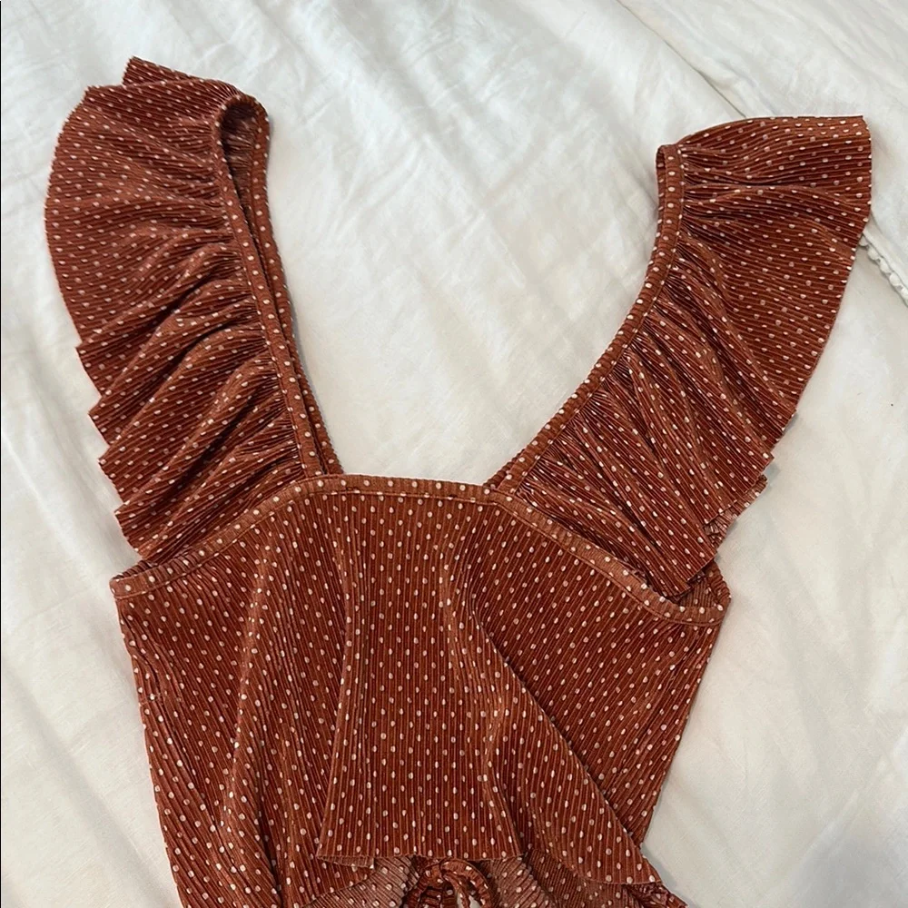 Zara Ruffled Brown Top - Picture 2 of 3